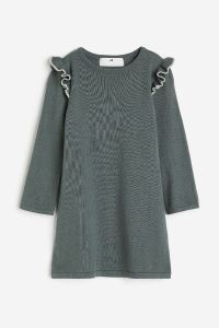 Трикотажное платье с тонкой вязки для девочки, 1195258002