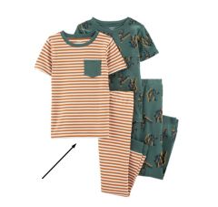 Трикотажная пижама для мальчика 1 шт.(полосатая)