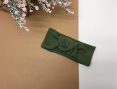 Трикотажная повязка для девочки (оливковая), 01616