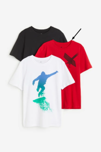 Трикотажная футболка для ребенка 1шт. (красная с принтом), 1118553011