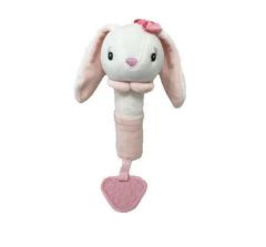 Мягкая игрушка-пищалка с прорезывателем "Кролик" (розовая) Tulilo 9317