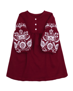 Трикотажное платье с вышивкой "Тереза",(бордовый) Лио 3143-26