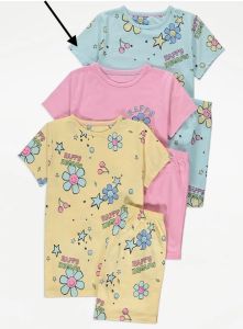 Трикотажная пижама для девочки 1шт.  (голубая с шортами)