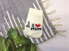 Трикотажні шкарпетки для малюка (i love mum, молочні), 152 SULLUN