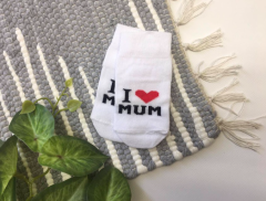 Трикотажные носки для малыша (i love mum, белые), 152 SULLUN