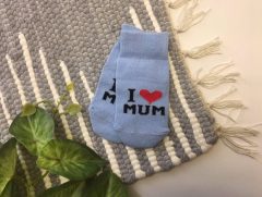 Трикотажные носки для малыша (i love mum, голубые), 152 SULLUN
