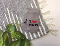 Трикотажные носки для малыша (i love mum, серые), 152 SULLUN