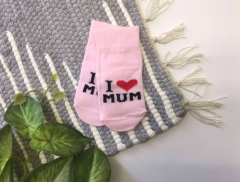 Трикотажные носки для малыша (i love mum, розовые), 152 SULLUN