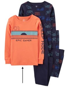 Трикотажна піжама для хлопчика 1шт. (оранжевий реглан і темно-сині штани)