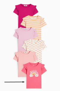Трикотажна футболка для дівчинки 1 шт. (рожева з принтом)