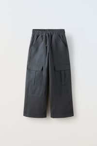 Трикотажні штани WIDE-LEG з махровою ниткою (темно-сірі)