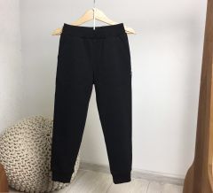 Трикотажні штани з махровою ниткою всередині для дитини (чорні), Lotex 111-17