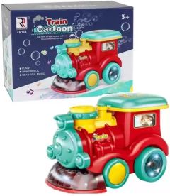 Музичний поїзд "Паровозик" з мильними бульбашками, YG Toys  ZR164 (червона)