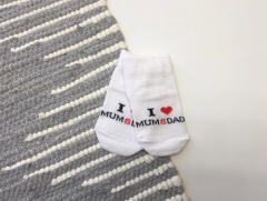 Трикотажные носки для малыша (i love mum&dad, белые), 151 SULLUN