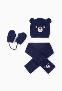 Теплый набор (шапка, шарф и варежки) на флисе для ребенка, 2185288