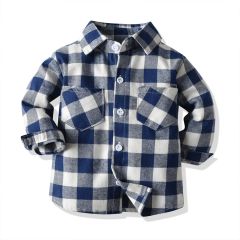 Котонова рубашка для ребенка (темно-синяя)