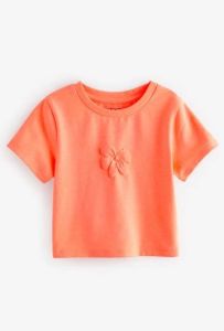 Трикотажна вкорочена футболка для дівчинки 1шт.(оранжева)
