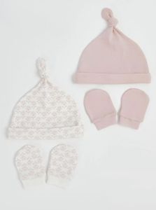 Комплект шапочок та антицарапок для малюка