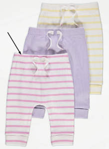 Трикотажные штаны в рубчик для ребенка 1 шт. (розовая полоска)