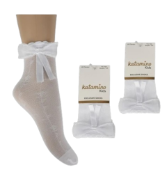 Капроновые носки для девочки (1шт. белые), Katamino K222034