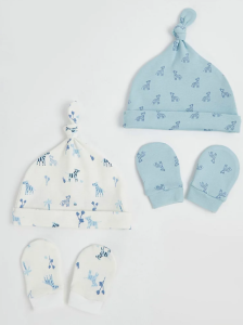 Комплект шапочок та антицарапок для малюка