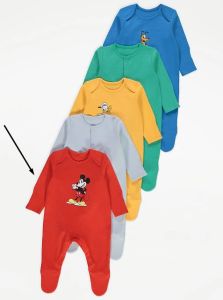 Трикотажний чоловічок Disney Mickey & Friends з закритими стопами 1шт. (червоний)