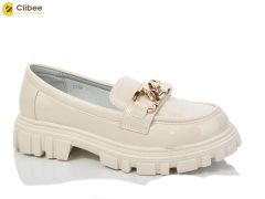 Лакові лофери з шкіряною устілкою для дівчинки, D155 beige