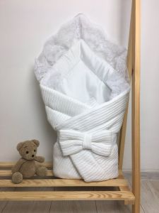 Конверт для новонароджених із зав'язкою (білий), Kinder lux 7539
