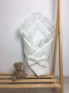Конверт для новорожденных с завязкой (молочный), Kinder lux 7539