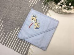 Махровое полотенце с капюшоном (голубое) 75х80 см, 421 Ramel Kids