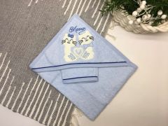 Махровое полотенце в комплекте с перчаткой, 75х80 см (светло-синее), 353 Ramel Kids