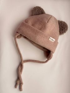 Ангорова шапочка Teddy з флісовою підкладкою (темний беж), Mini Flamingo