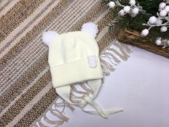Шапка с флисовой подкладкой внутри, молочная, Talvi 02997