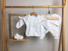 Святковий трикотажний комплект з легким начосом всередині (білий), Lotex 429-14