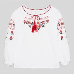 Вишиванка для дівчинки (батист), Мальви ВД-0107