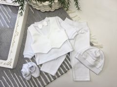 Святковий трикотажний комплект для хлопчика (білий), Little Angel 15586/15585