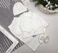 Святковий трикотажний комплект для хлопчика (молочний), Little Angel 15588