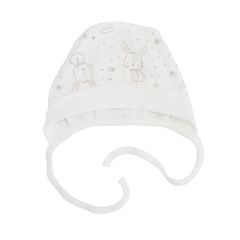 Трикотажная шапочка на завязках (белая), 253103