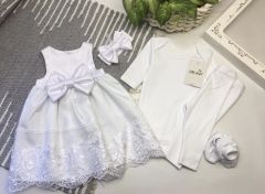 Святковий комплект для дівчинки (білий), Little Angel 11623/11627