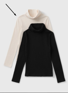 Трикотажний гольф в рубчик для дівчинки 1шт.(айворі)