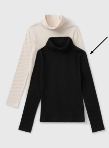 Трикотажний гольф в рубчик для дівчинки 1шт.(чорний)