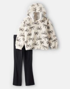Комплект-двійка з худі з шерпи та легінсами для дівчинки