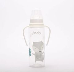 Пляшечка з силіконовою соскою, 250 мл, Lindo LI 141 (біла)
