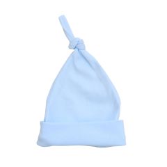 Трикотажная шапочка с узелком для малыша (голубая), Minikin 213903