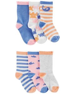 Набор трикотажных носков (6 пар) для девочки