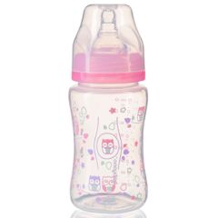 Пляшечка антиколікова з широким горлечком (рожева) BabyOno 403