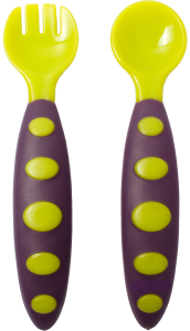 Ложка с вилкой для кормления, фиолетовая Lindo А52