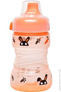 Пляшка-поилка "Trainer cup- Зайчик" 260 мл оранжевая ,Nip 35100