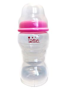 Бутылочка объемом 240 мл с силиконовой соской,розовая  Lindo А 26
