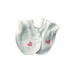 Муслінові антицарапки (білий/рожевий), Minikin 225914